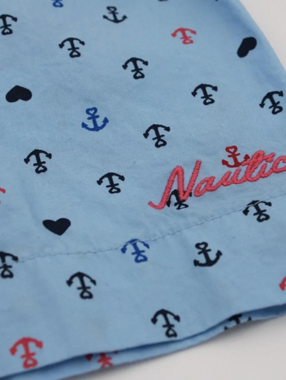 Nautica Baby Blue Anchor Print Blouse Girls Size 7